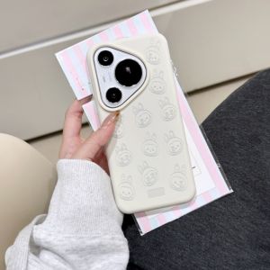 Labubu Huawei Pura80 Phone Case Liquid Silicone Female Style Skin Feel Bubble Mat Protection Shell Anti-Fall Cute Cartoon Design