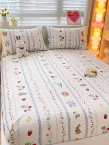 ผ้าปูที่นอน รัดรอบ360° ผ้าคลุมเตียง 10นิ้ว 5ฟุต6ฟุต7ฟุต ผ้าฝ้ายCotton ผ้าปูที่นอน กันฝุ่น สไตล์ญี่ปุ่น