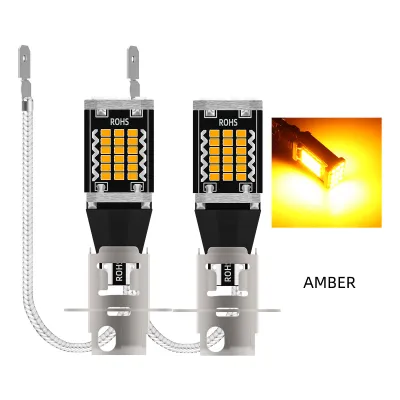 KEVANLY | 2pcs H1 H3 LED Car Fog Lights Bulbs 12V 24V 48SMD Headlight Bulbs 6000K White Auto Fog Lamp DRL Day Running Light