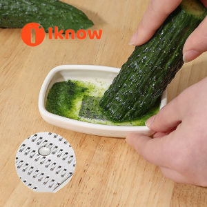 I know Plastic grinder small plastic garlic grinder garlic peeling kitchen tool（white）