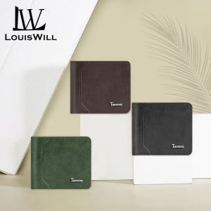 LouisWill Men’s Wallet PU Short Wallet Multi Card Bag Wallet Coin Bag Business Wallets Multi-Function Certificate Bag Retro Patterns Small and Portable Wallet For Men Money Bag For Men