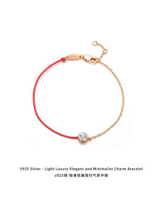 S925 Silver Mozambique Stone Red Rope Bracelet Womens Fashionable Luxury Versatile Chinese Zodiac Year Hand Cord New 2025