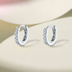 ZHOU LIU FU 周六福 950 Pure Platinum Hoop Earrings Fashion Simple Tiny Small Circle Earring for Women Girl B0913319