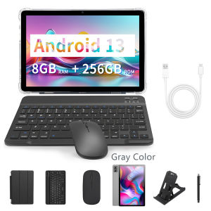 BDF | New Google Pad 10.1 Android Tablets Octa Core 8GB RAM 256GB ROM Dual SIM Network 4G LTE 5G Tablet PC 8000mAh with Keyboard Case