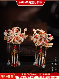 Traditional Chinese Style Hair Clip for Women with Tassel Hanfu Hair Accessory Side Edge Clip for Children New Style Pearl Hair Card