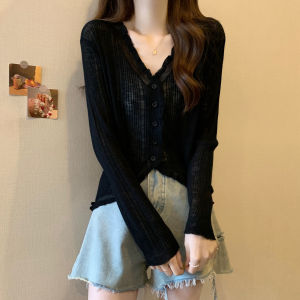 Thin Ice Silk Knitted Sun Protection Cardigan Short Shoulder Wrap Top Outer Cover for plus Size Women Summer Fashion Ladies Clothing