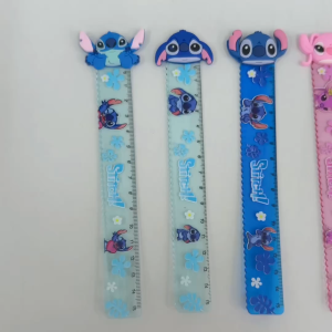 (READY STOCK) Pembaris 3D 15cm Lutsinar Kartun Comel Pelajar Stitch Stationery Cute Transparent Wave Ruler 透明卡通波浪尺文具儿童礼物