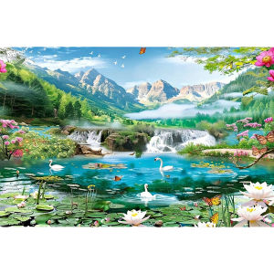 Beautiful Fairyland Lake Waterfall Scene Jigsaw Puzzle 500/1000/1200/2000PCS Mindful Game Stress Relief Decor Gift