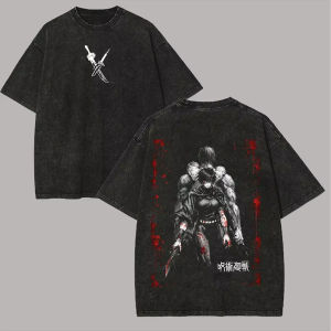 Bandai | Maki Zenin T-Shirt Jujutsu Kaisen Men Acid Wash Toji Fushiguro Anime Streetwear Cursed Tool Zenin Clan Vintage Bootleg Tee shirt