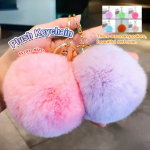Simple Versatile Plush Keychain Pendant Female Style Imitation Rex Rabbit Fur Ball Schoolbag Student Cute Keycha