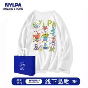 Áo Thun Cotton in Hình Quái Vật Hoạt Hình Dài Tay Cổ Tròn Thường Ngày Mùa Xuân Thu Cho Nam Và Nữ Phong Cách Lười Biếng Đa Năng