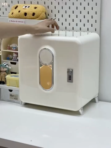 Lockable Large Capacity Storage Box - Combination Lock Dust-proof Desktop File Organizer