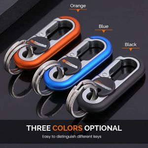 Double Ring Keychain Business Key Holder Mens Fashion Key Chain Gift Metal Key Buckle Car Styling Auto Car Accessories