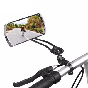 SJJL 360° Safety Flexible Rear View Cycling Aluminium Alloy Handlebar Motorcycle Looking Glass Bicycle Mirror MTB Bike Rearview