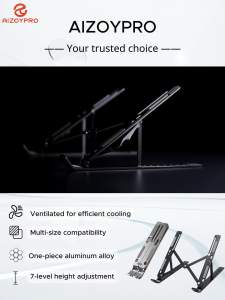 Aizoypro Portable Laptop Stand Aluminium Foldable Notebook Holder Compatible Desk Bracket For Macbook Pro Tablet Stand 8-17Inch