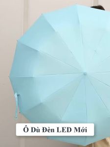Dù Gấp Gọn Đèn LED Xoay 180° – 12 Nan Siêu Chắc Tự Động Mở Đóng Che Mưa Nắng Chống UV Hiệu Quả