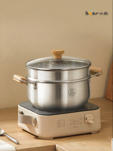 Bear | Stainless Steel Pot 316L Food Grade Thickened Non-Coated Induction Cooker Suitable Double Handle Pot