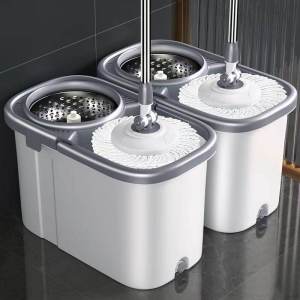 360°Smart Rotating Mop Bucket Set 2in1  Hand-Free Hand Wash Magic Floor Cleaning Mop Cleaning Tools With 4 wheels Spin Mop