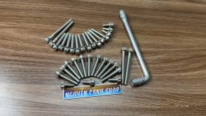 Bộ ốc lốc máy inox tặng típ 8li - gắn cho 18 dòng xe máy tay ga xe số