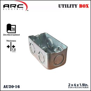 ARC Utility Box 16ga (1.5mm Thick Metal) Deep-Type 1/2" & 3/4" Knockout Hole Heavy Duty Metal