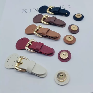 Adjustable Leather Snap Buckles Snap Metal Card Pack Hasp Clasp Magnetic Closure Handbag Accessories