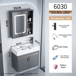 Space Aluminum Compact Bathroom Vanity
