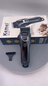 Kemei KM-1991 100-240v Professional Hair Clipper Razor For Dogs Heavy Duty Rechargeable Pets Animals Hair Remover Machine with Accessories Grooming for Razor For Dogs(Black)+6 Month Warranty