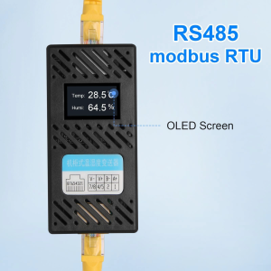 Cabinet type temperature and humidity transmitter sensor OLED LCD screen self-illuminating night vision Double RJ45