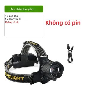 Đèn Pha LED Đa Chức Năng Công Suất Cao 18650 Đèn Lồng Câu Cá Tầm Xa Có Thể Sạc Lại 4 Màu Đèn Pha Chống Nước Cho Cắm Trại Đi Bộ Đường Dài