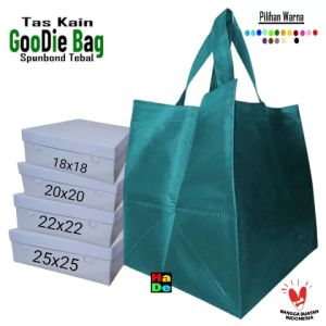 Tas Kain Spunbond Goodie Bag Dus Mika Nasi Kotak Kue 18x18 20x20 22x22 25x25 Kantong Belanja Gogreen