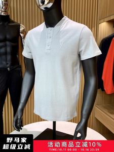 เสื้อยืดคอกลมแขนสั้นผ้าคอตตอนลิลลี่สำหรับผู้ชาย ทรงหลวมสบาย ๆ ฤดูร้อน 2025 เสื้อยืดคอกลมแฟชั่นสำหรับผู้ชาย