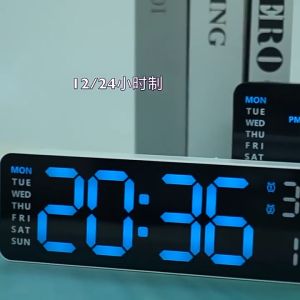 นาฬิกาดิจิตอลติดผนัง นาฬิกาดิจิตอล นาฬิกาแขวนผนัง LED DIGITAL CLOCK แสดงวันที่ อุณหภูมิ เขียว E72