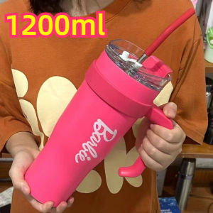 【COD】Tumbler Barbie 1200ml Barbie Tumbler Miniso Botol Minum Double-Layer Stainless Steel Cangkir Botol Stenlis Kopi Cup Portabel