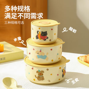 Ceramic Lunch Box Sealed Preservation Bowl Microwave Safe Portable Bento Box for Office Workers Cute Porcelain Food Container