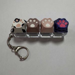Cat Claw Keychain Key Ring Pendant Mobile Phone Backpack Pendant Desktop Accessories Fingertip Office Decompression Press Tools