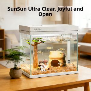 Sunsun | Clear Glass Desktop Aquarium with Filter and Oxygen Pump