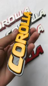 EMBLEM MOBIL COROLLA VARIASI MOBIL TOYOTA DENGAN HURUF TIMBUL 3D BAHAN FIBERGLASS