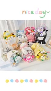 Birthday ~ Graduation ~ Valentine ~ Handmade Creative Cartoon Doll Flower Bouquet Gift 【Ready Stock Malaysia】 情人节手工创意毛绒玩偶花公仔花礼物花