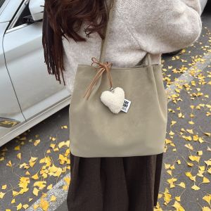 Korean Style Commuter Tote Bag Womens College Students Class Pack Tablet Book Handbag Large Capacity Bucket Bag