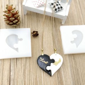 อุปกรณ์ทำเครื่องประดับ DIY ยางซิลิโคน รูปหัวใจโปร่งใส สีสันสดใส สำหรับคู่รัก อุปกรณ์ตกแต่งเครื่องประดับ DIY