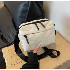 Waterproof Oxford Cloth Black Small Square Bag New Lightweight Casual Multi-Pocket Crossbody Phone Bag for Men and Women