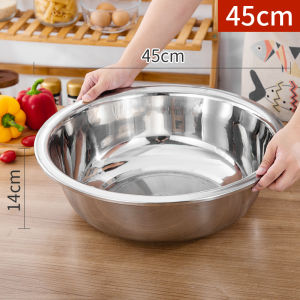 Bát Đựng Súp Bằng Thép Không Gỉ 304 Dày Hình Tròn Dùng Để Đánh Trứng Rửa Rau Bát Đựng Thức Ăn Dùng Cho Gia Đình Và Thương Mại