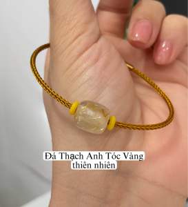 Vòng tay lu thống đá Thạch Anh Tóc thiên nhiên tài lộc may mắn bao kiểm định đá quý