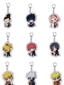 Acrylic Naruto Keychain Anime Themed School Bag Pendant Spring Wild Sakura Naruto Shippuden Key Holder Collectible Toy