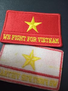 Patch thêu cao cấp cờ vải sticker Việt Nam thêu full chỉ. patch we for vietnam cờ đỏ sao vàng