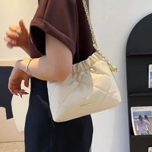 JIVIVIL kim cương rô đeo chéo cho Nữ Túi Túi đeo vai màu trơn PU mềm Túi Dây Xích Da Túi xô