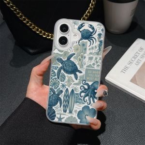Marine Life Case for iPhone 17 Pro Max Matte Cases for iPhone 18 17 Air 16 15 14 11 Pro Max Plus 13 12 Mini Soft Cover Fundas