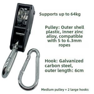 Adjustable Diameter Rope Tensioner Clothesline Pulley System Outdoor Camping Travel Gear Camping Tent Accessories Rope Tightener