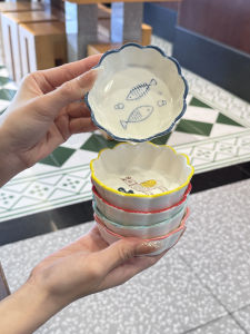 Đĩa Đựng Đồ Ăn Nhẹ Bằng Gốm Sứ Tráng Men Dưới Màu Vẽ Tay Phong Cách Nhật Bản Dùng Tại Nhà Đĩa Đựng Nước Mắm Đĩa Đựng Mắm Tôm