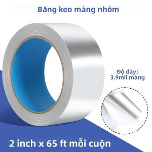 Băng Keo Nhôm Chịu Lực Cao Dùng Cho Hệ Thống Ống Gió HVAC Lỗ Thông Hơi Máy Sấy Băng Keo Kim Loại Dính Cách Nhiệt Cuộn 10m Dùng Để Bịt Kín Và Sửa Chữa